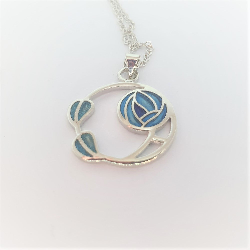Sea Gems Blue and Green Mackintosh Rose Pendant - 7684TQ