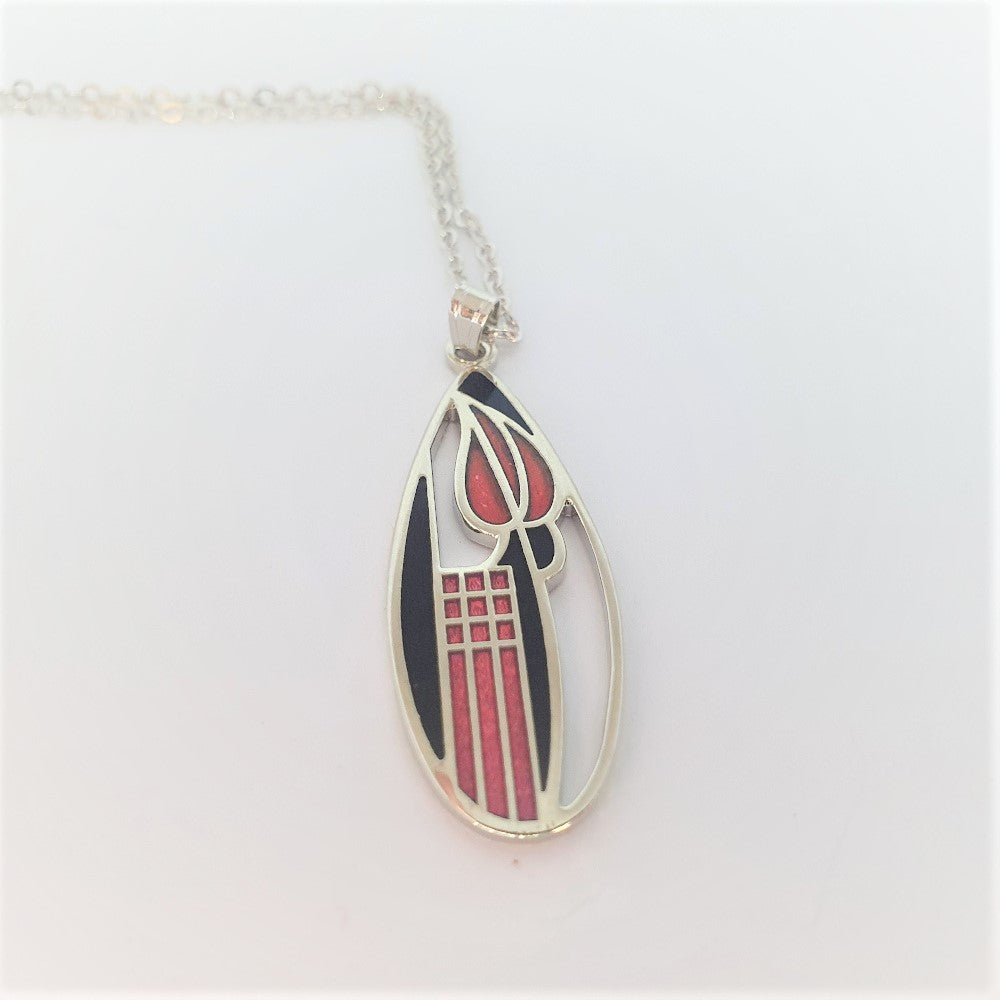Sea Gems Black and Red Mackintosh Pendant