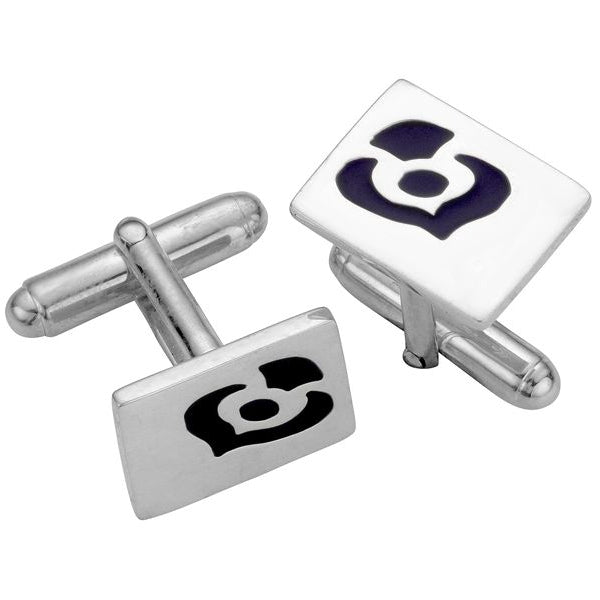 Silver Enamelled Minimal Thistle Cufflinks - CL006EN Celtic Art