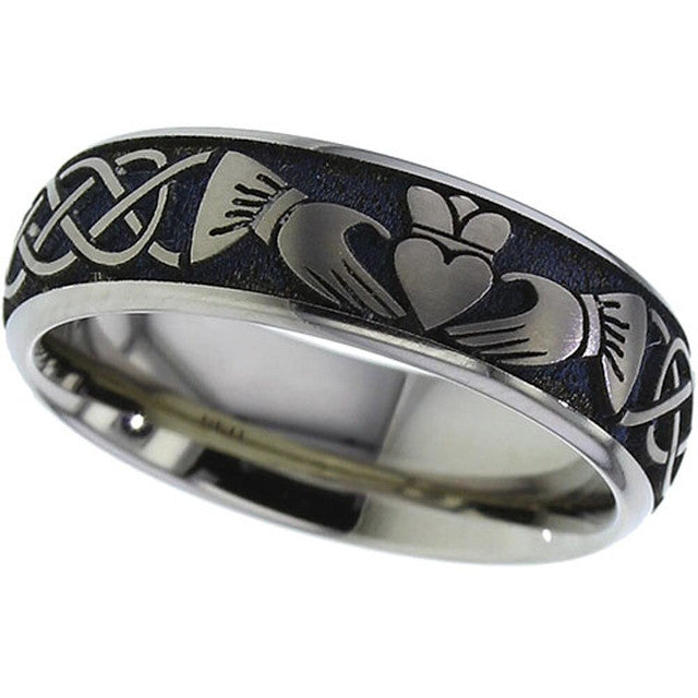 Titanium Celtic Claddagh Ring - 2204-CLADDAGH