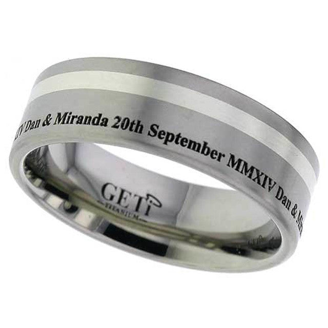 Titanium And White Gold Ring - 2208-9KW-ENG