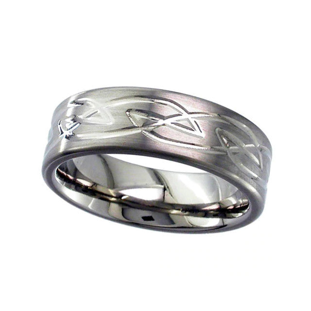 Titanium Celtic Knotwork Ring - 2259
