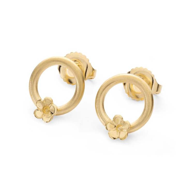 Forget Me Not Sterling Silver or 9ct Yellow Gold Earrings - 14133-1/24133-1