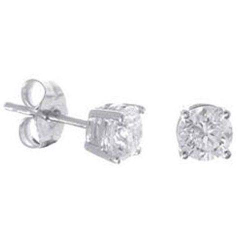 25 Point Round Brilliant Diamond Earrings-Ogham Jewellery