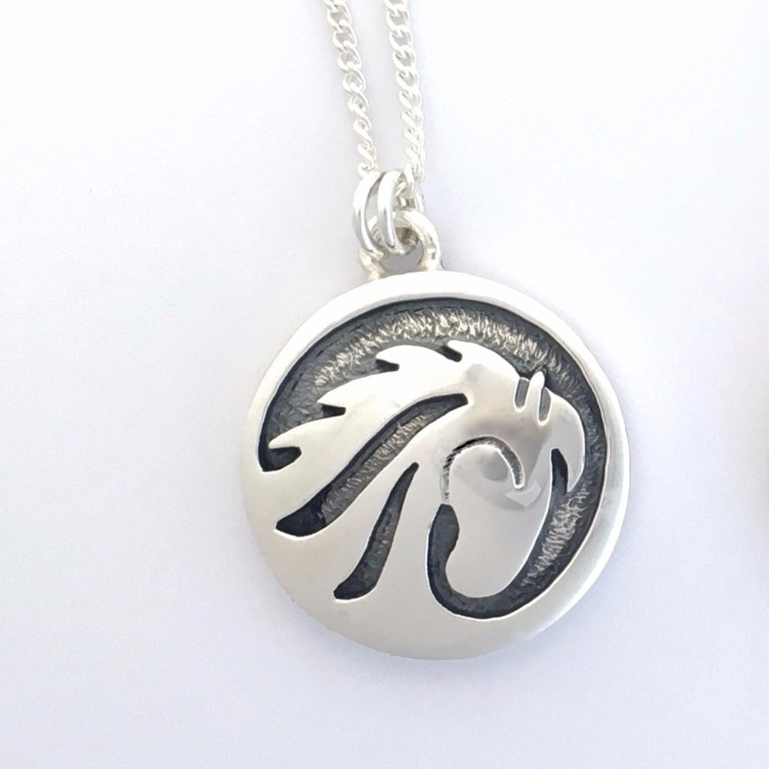 White Horses Small Pendant - 25ESP