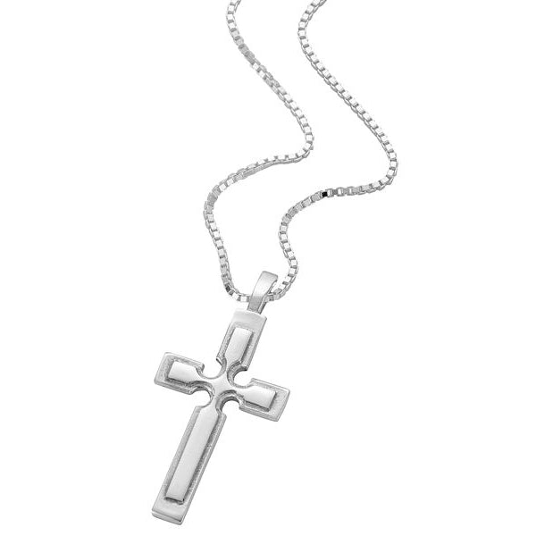 Sterling Silver Cross Pendant With Raised Cross Detail - NO308CA
