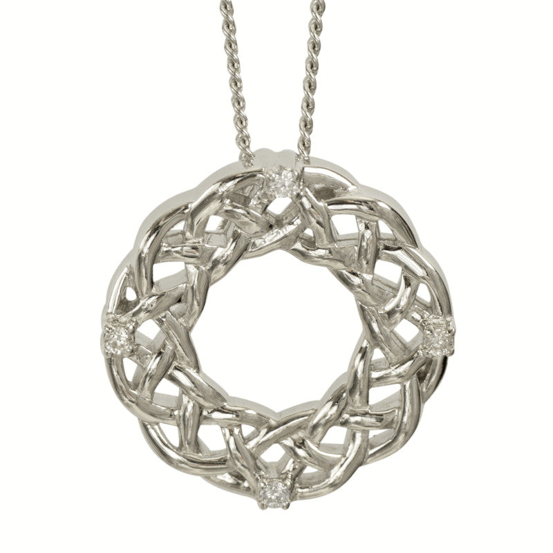 Sterling Silver And Zirconia Celtic Knotwork Pendant - 3141