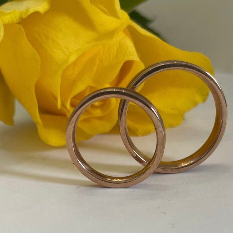 9 Carat Rose Gold D Wedding Ring.