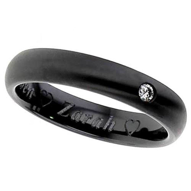 Zirconium & Diamond Ring - 4004bds-3pnt