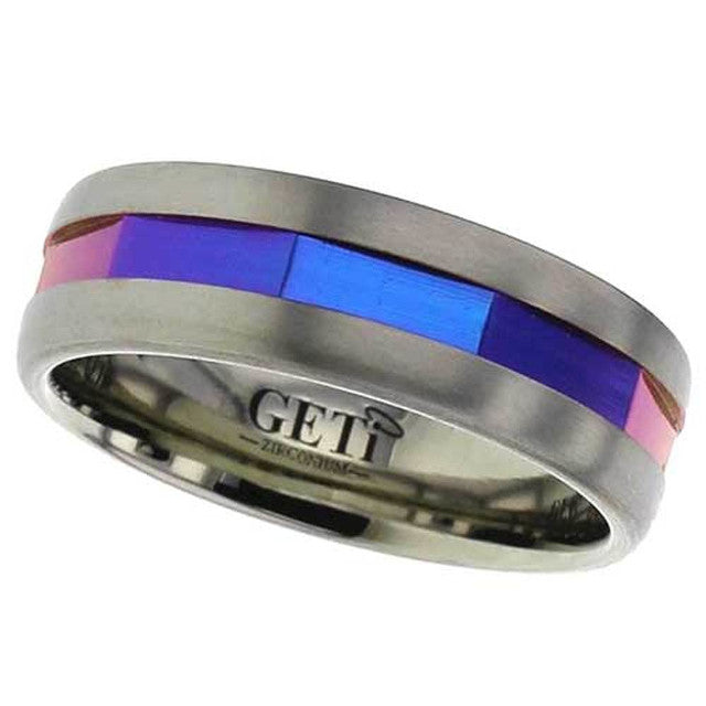 Zirconium Anodised Decagonal Ring - 4004CSD-DECAGON-ANO