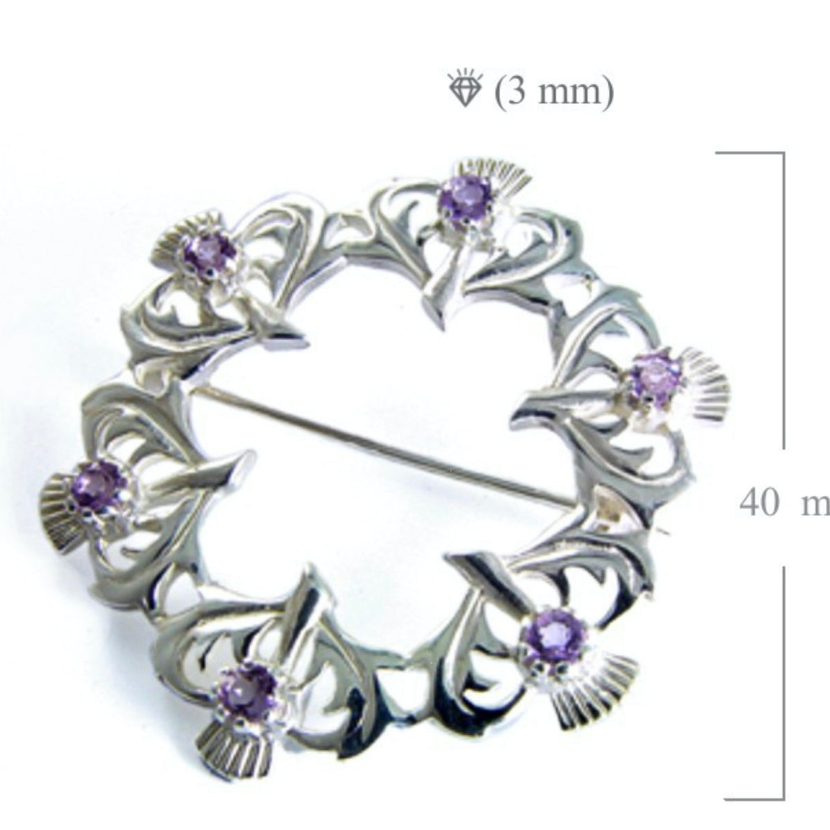 Sterling Silver Thistle Brooch