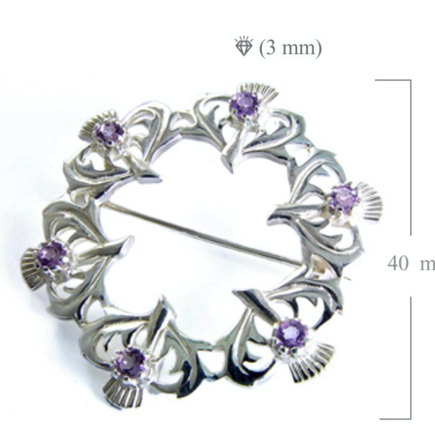 Sterling Silver Thistle Brooch