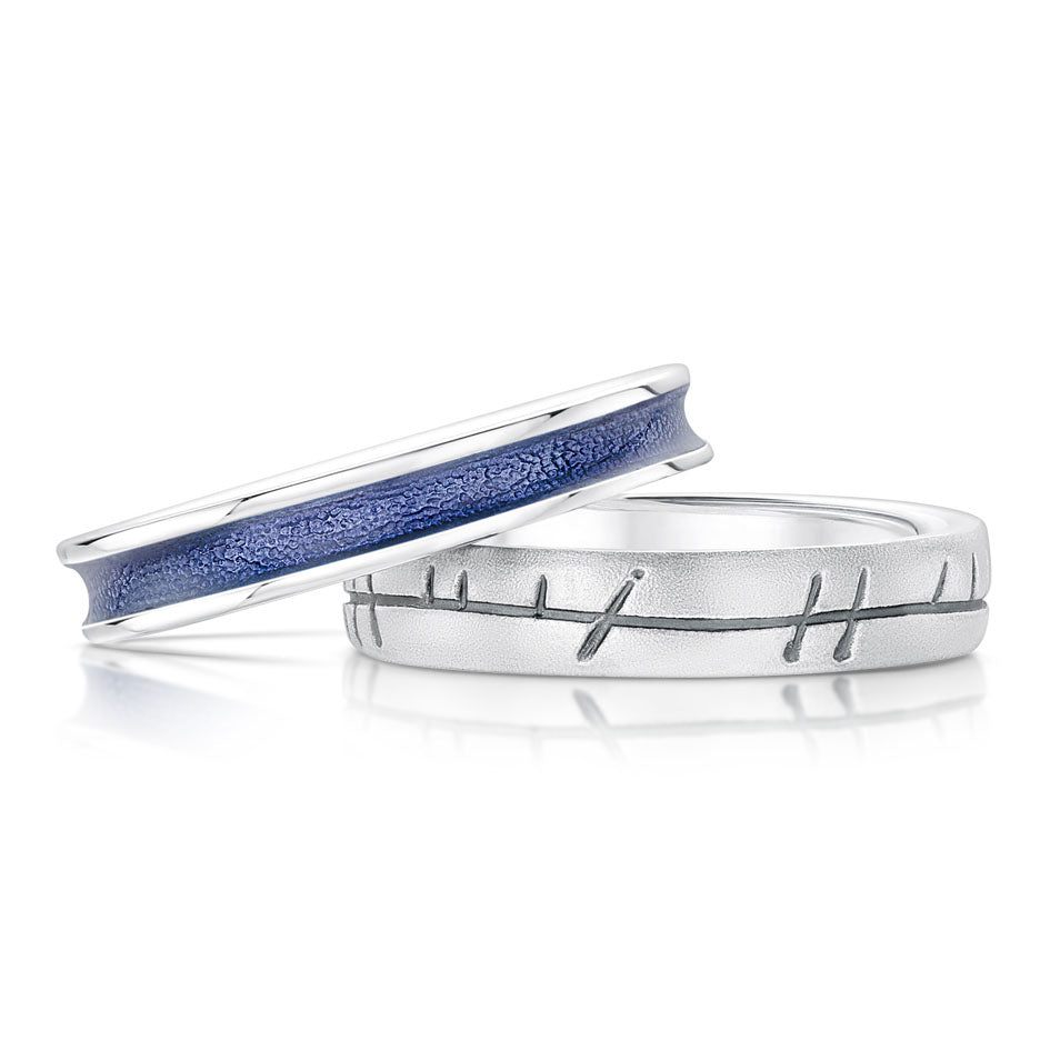 Halo Sterling Silver and Enamel Ring Sets - SET-ER121-Purple/Blue/Pink - R099