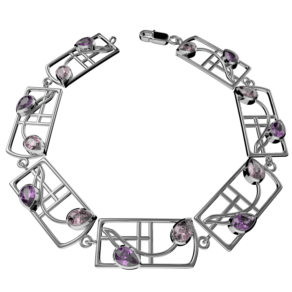 Sterling Silver Mackintosh Bracelet - 603b