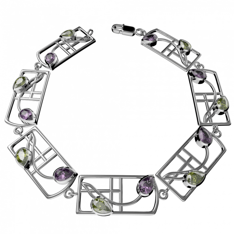 Sterling Silver Mackintosh Bracelet - 609b