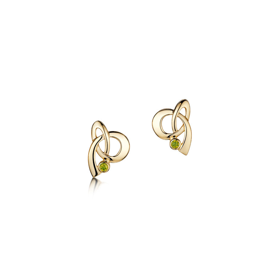 Tidal 9ct Gold Stoneset Earrings - PER-SE155