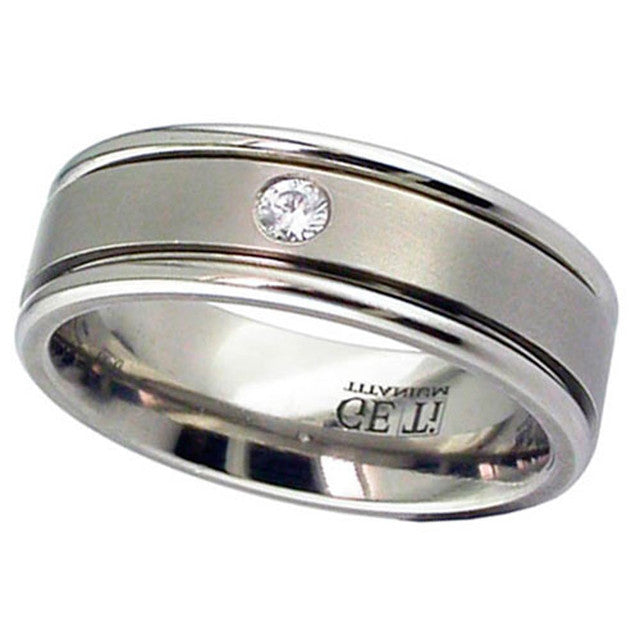 Titanium and Diamond Ring - 2217DS