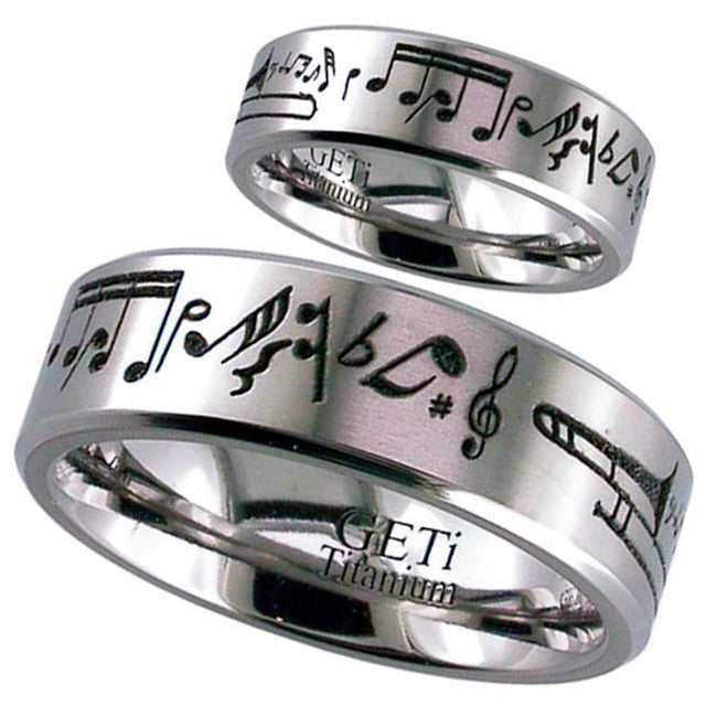 Musical Notes Titanium Ring - 2226CH-MUSIC1