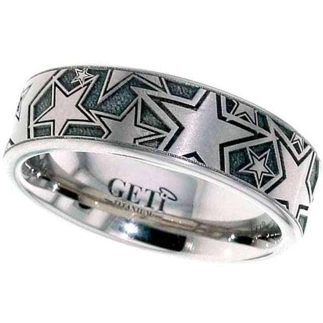 Star Titanium Wedding Ring - 2226-Stars