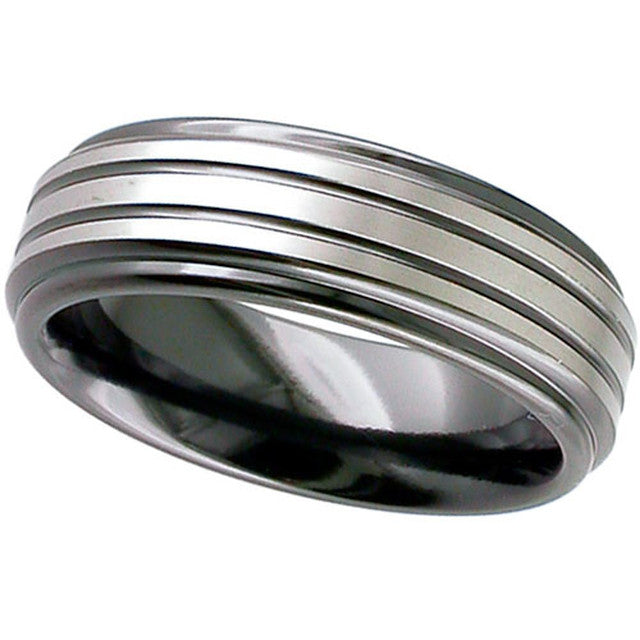 Grooved Zirconium Ring - 4002RB