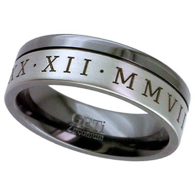 Roman Numerals Zirconium Ring - 4067RBRN