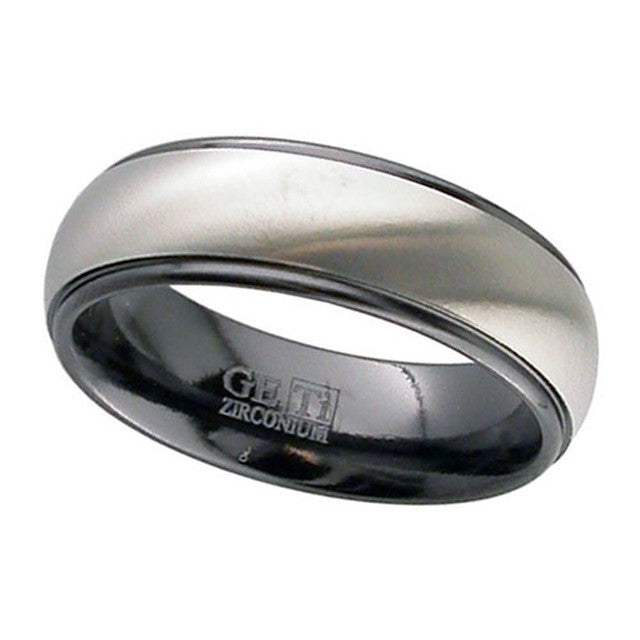 Relieved Black Zirconium Ring - 4005RB