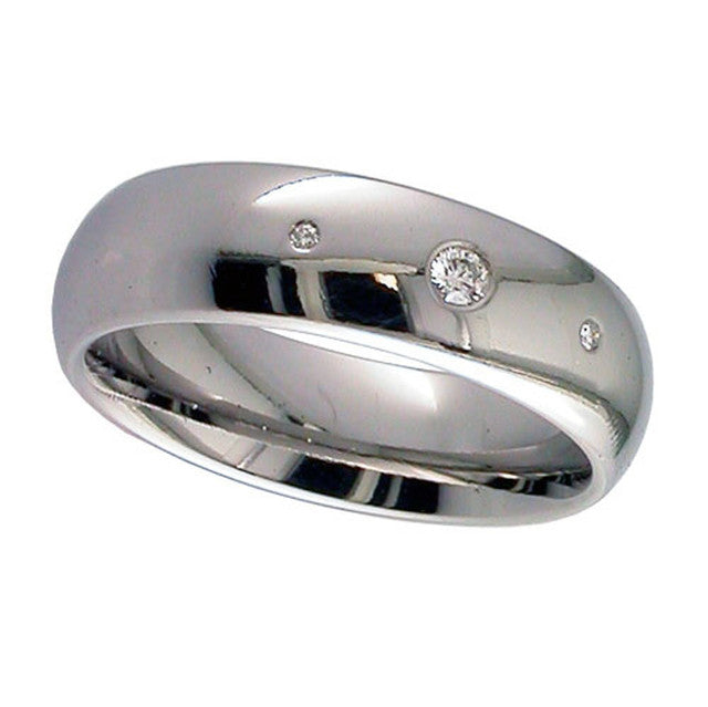 Titanium And Diamond Wedding Ring - 2204-3XDS