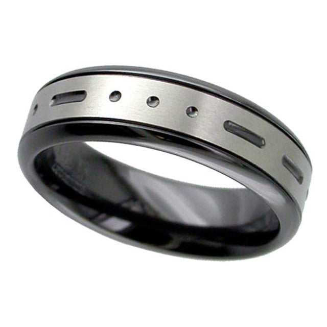 Morse Code Zirconium Ring - Z127GRBMC
