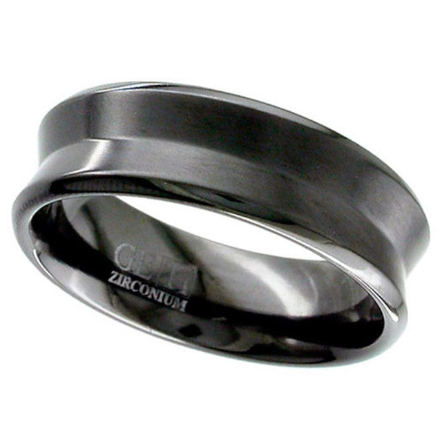 Concave Zirconium Ring - 4039b