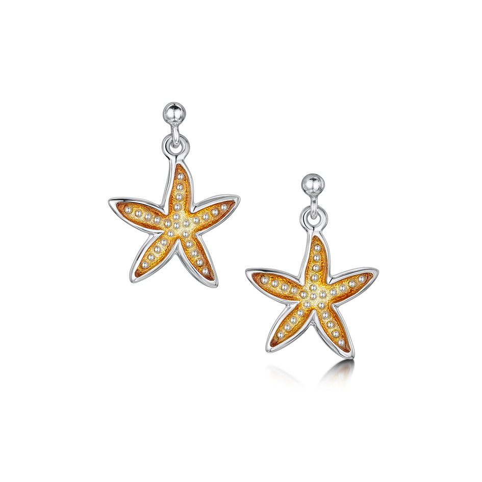 Starfish Sterling Silver with Enamel Drop Earrings - EEX251