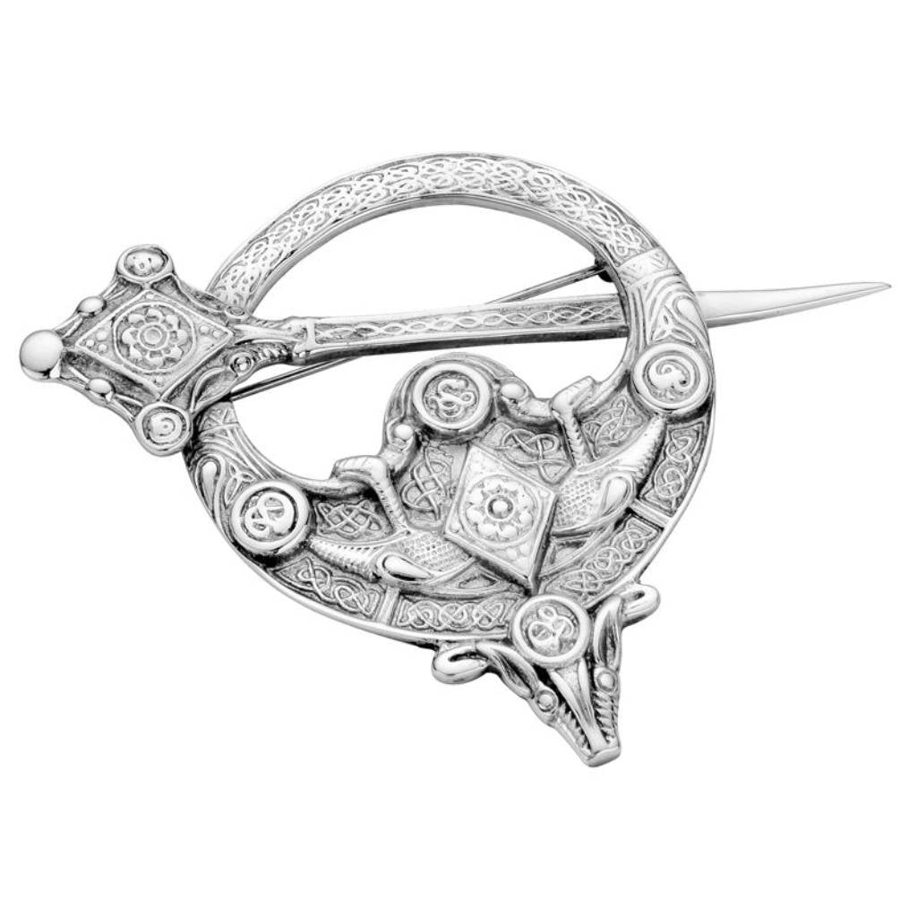 Sterling Silver &quot;Zoomorphic&quot; Pennanular Brooch - NO085FP Celtic Art