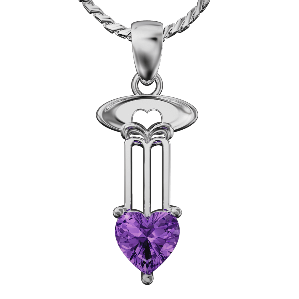 Sterling Silver and Amethyst Mackintosh Pendant - 860