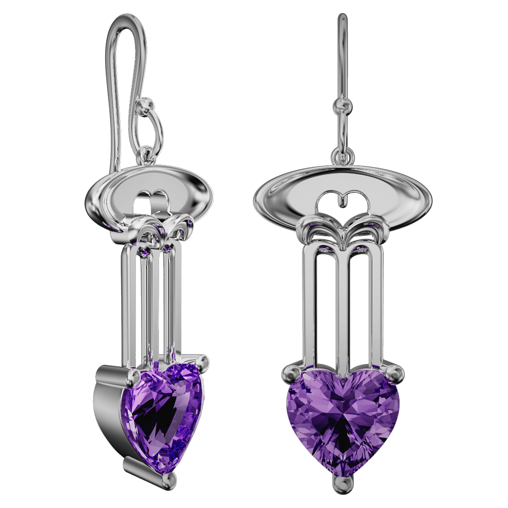 Sterling Silver And Gemstone Mackintosh Drop Earrings - 863