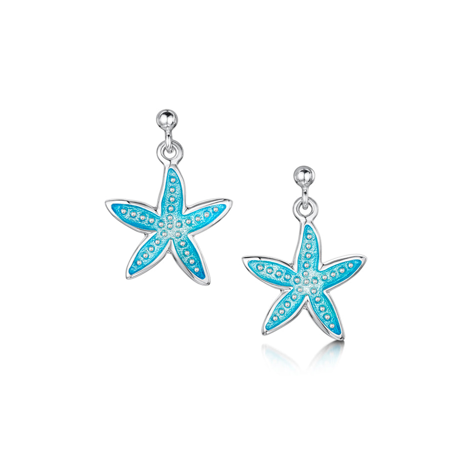 Starfish Sterling Silver with Enamel Drop Earrings - EEX251