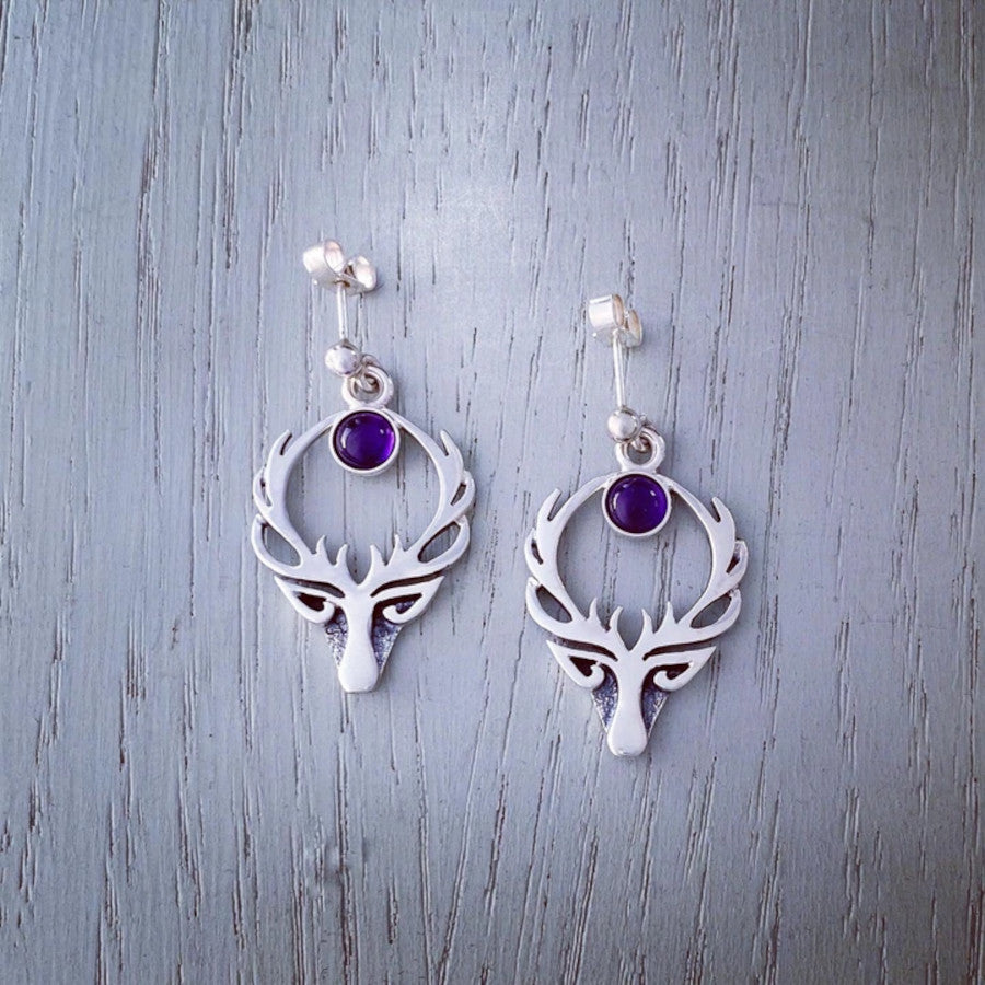 Highland Stag Drop Earrings