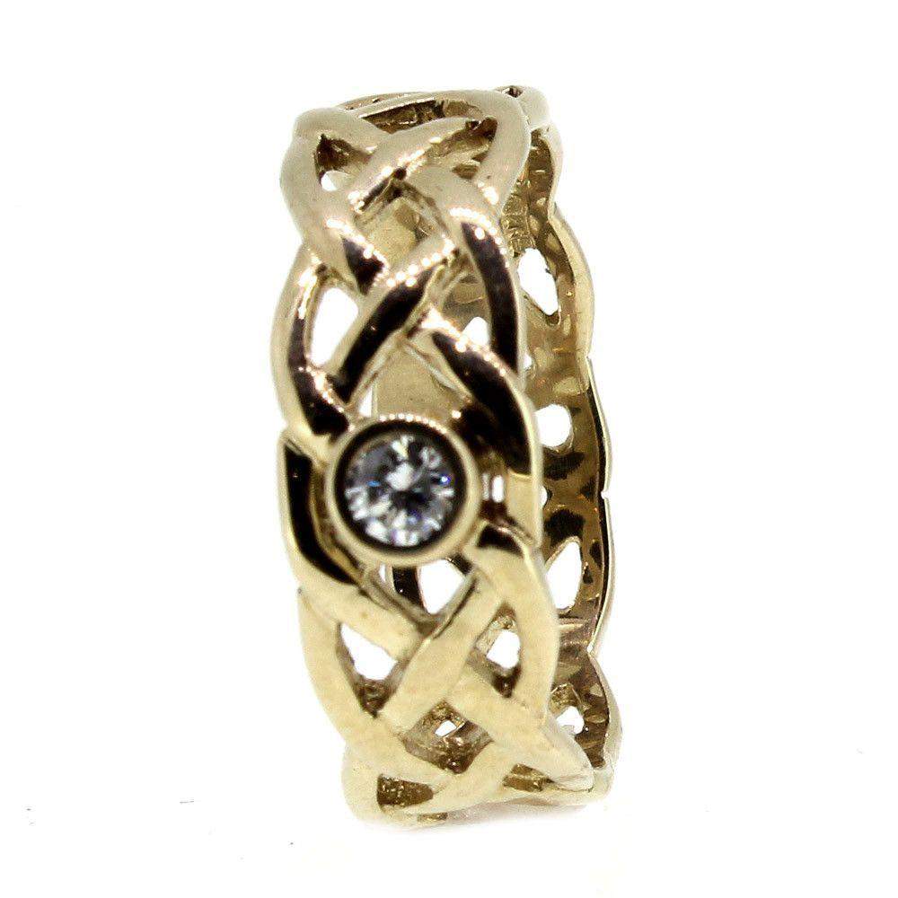 9 Carat Gold Celtic diamond ring GDR1-Ogham Jewellery