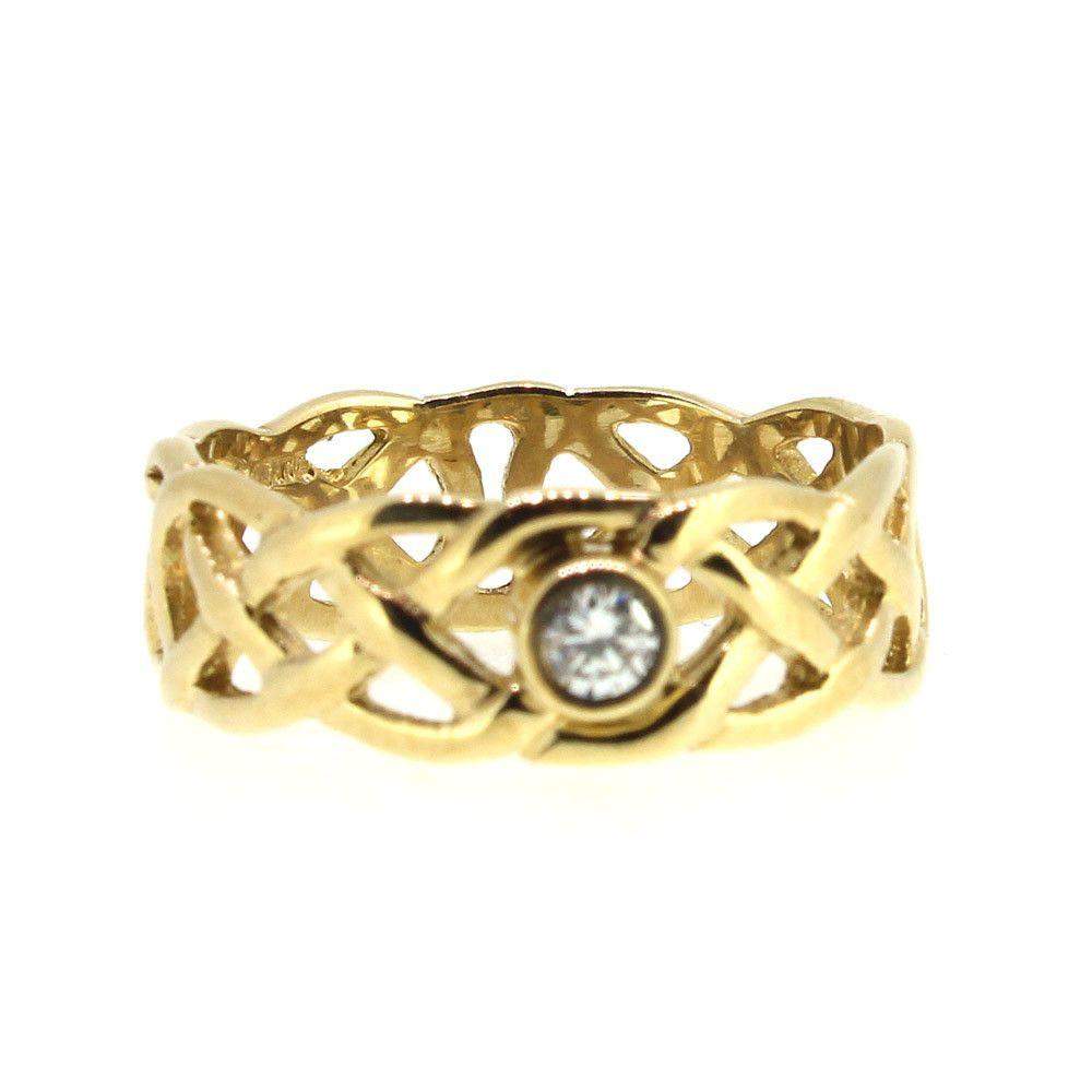 9 Carat Gold Celtic diamond ring GDR1-Ogham Jewellery