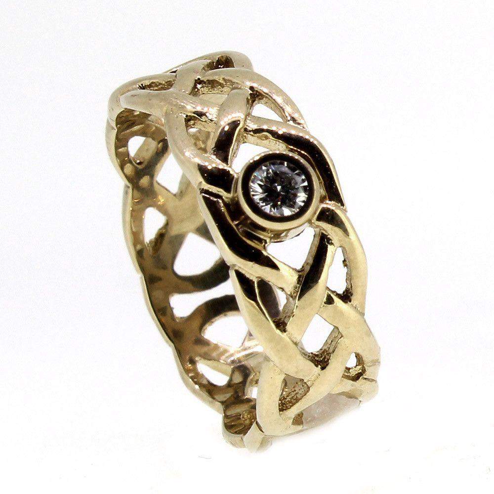 9 Carat Gold Celtic diamond ring GDR1 Ortak - Ogham Jewellery 9 Carat Gold Celtic diamond ring GDR1 Ortak - Ogham Jewellery