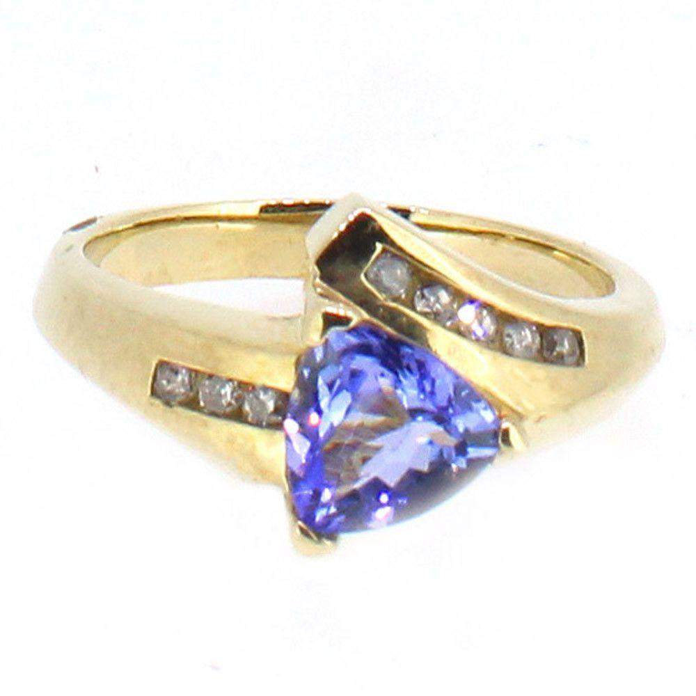 9 Carat Gold Diamond And Tanzanite Ring-Ogham Jewellery