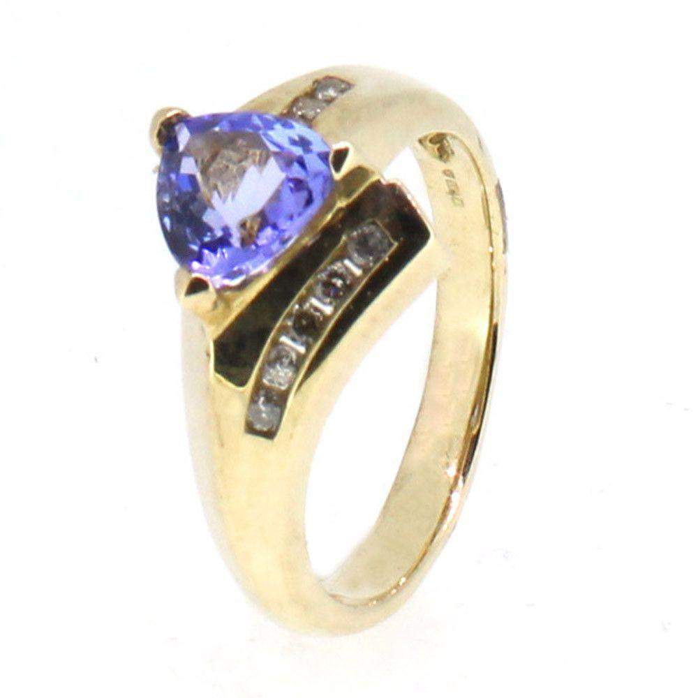 9 Carat Gold Diamond And Tanzanite Ring-Ogham Jewellery