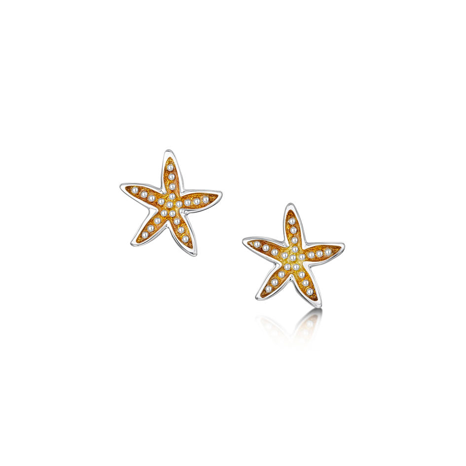 Starfish Sterling Silver with Enamel Stud Earrings - EE00251