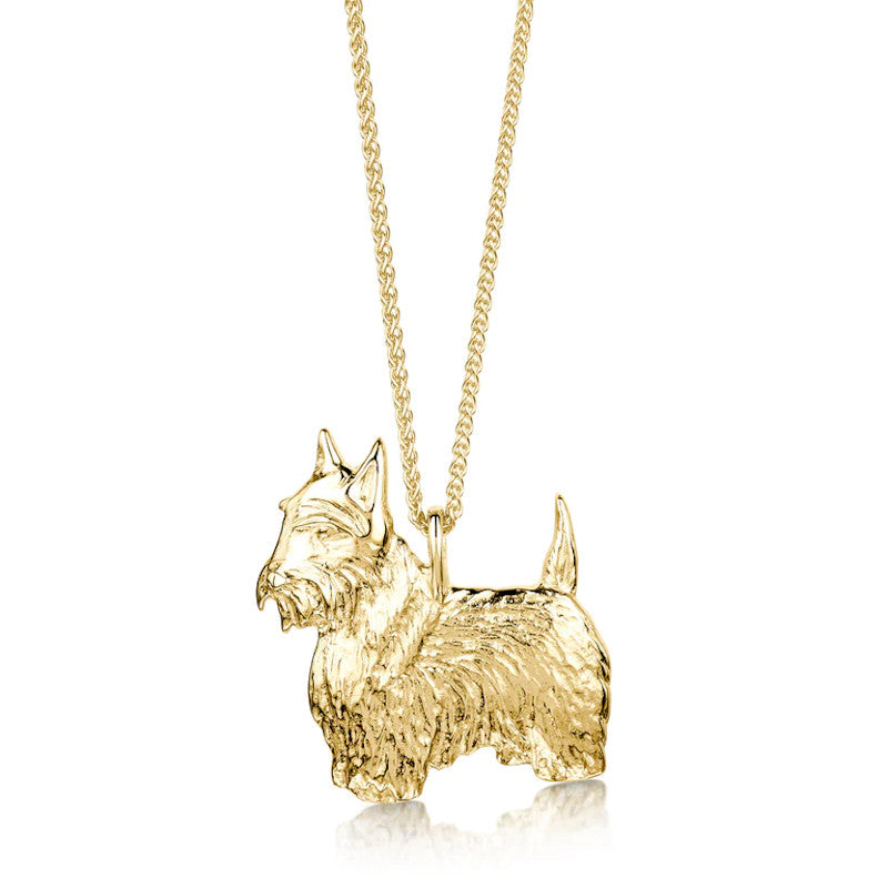 Scottie Dog Pendant in Sterling Silver or 9ct Yellow Gold