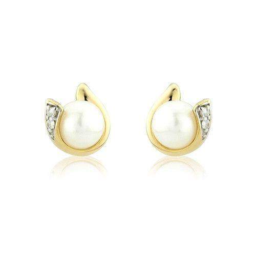 9ct Gold Pearl Earrings - MMCH038-6YDCP-Ogham Jewellery