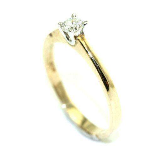 9ct Gold Round Brilliant Cut Diamond Engagement Ring 0.2ct-Ogham Jewellery