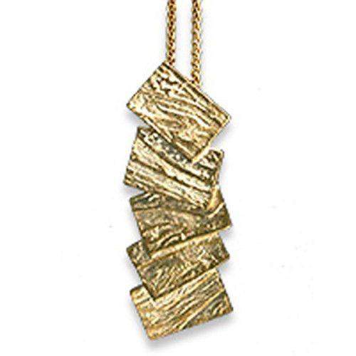 9ct Gold Sheila Fleet Pendant - 'Flagstone' P137-Ogham Jewellery