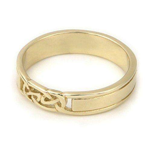 9ct or 18ct Yellow or White Gold Celtic Wedding Ring - GR257 - J-Q-Ogham Jewellery