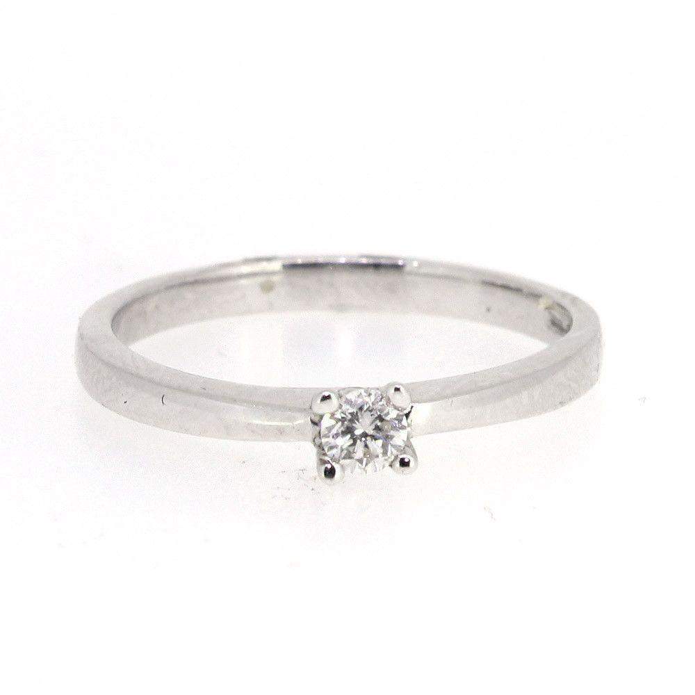 9ct White Gold 0.1ct Round Brilliant Cut Diamond Engagement Ring - 2557-Ogham Jewellery