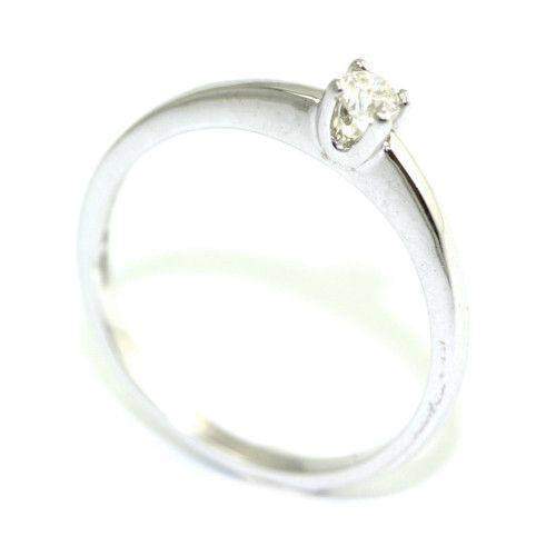 9ct White Gold 0.1ct Round Brilliant Cut Diamond Engagement Ring - 2557-Ogham Jewellery