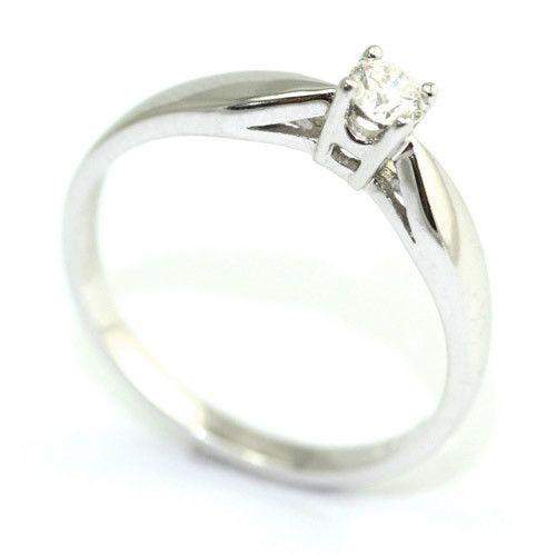 9ct White Gold 15 Point Round Brilliant Cut Diamond Engagement Ring-Ogham Jewellery