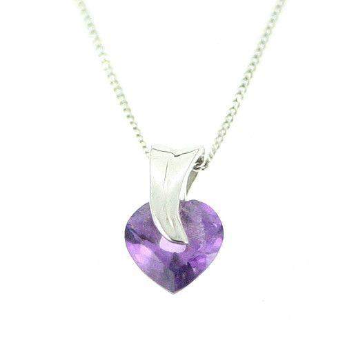 9ct White Gold And Amethyst Pendant-AP34-Ogham Jewellery